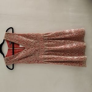 Beautiful coral and cream dress